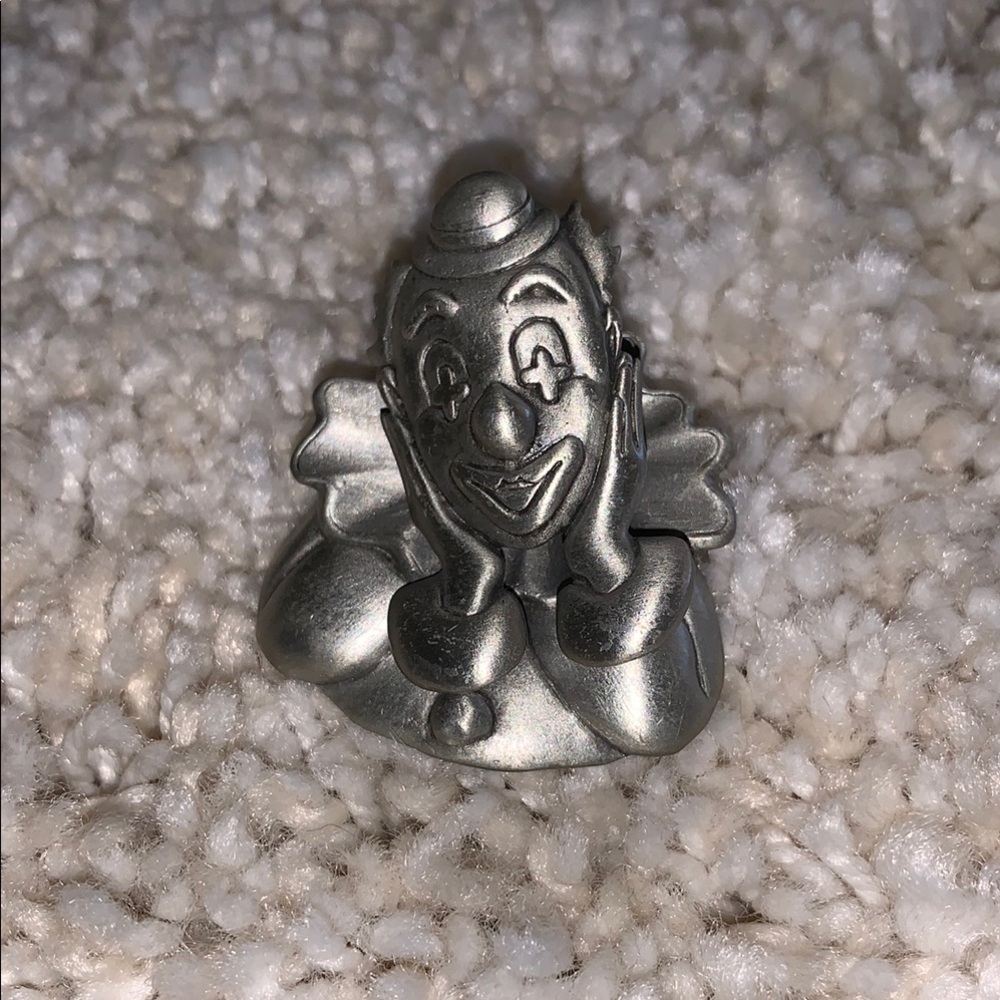 Silver Clown Brooch